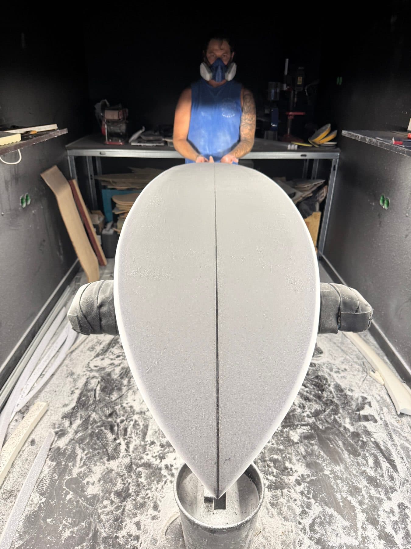 The shaping bay at Fajã Surf Labs, São Vicente, Madeira